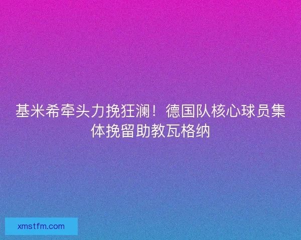 基米希牵头力挽狂澜！德国队核心球员集体挽留助教瓦格纳